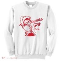 Sounds Gay IM In Retro Lgbt 80s Pride Sweatshirt thumb 0