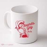 Sounds Gay IM In Retro Lgbt 80s Pride Coffee Mug thumb 0