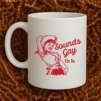 Sounds Gay IM In Retro Lgbt 80s Pride Coffee Mug thumb 2