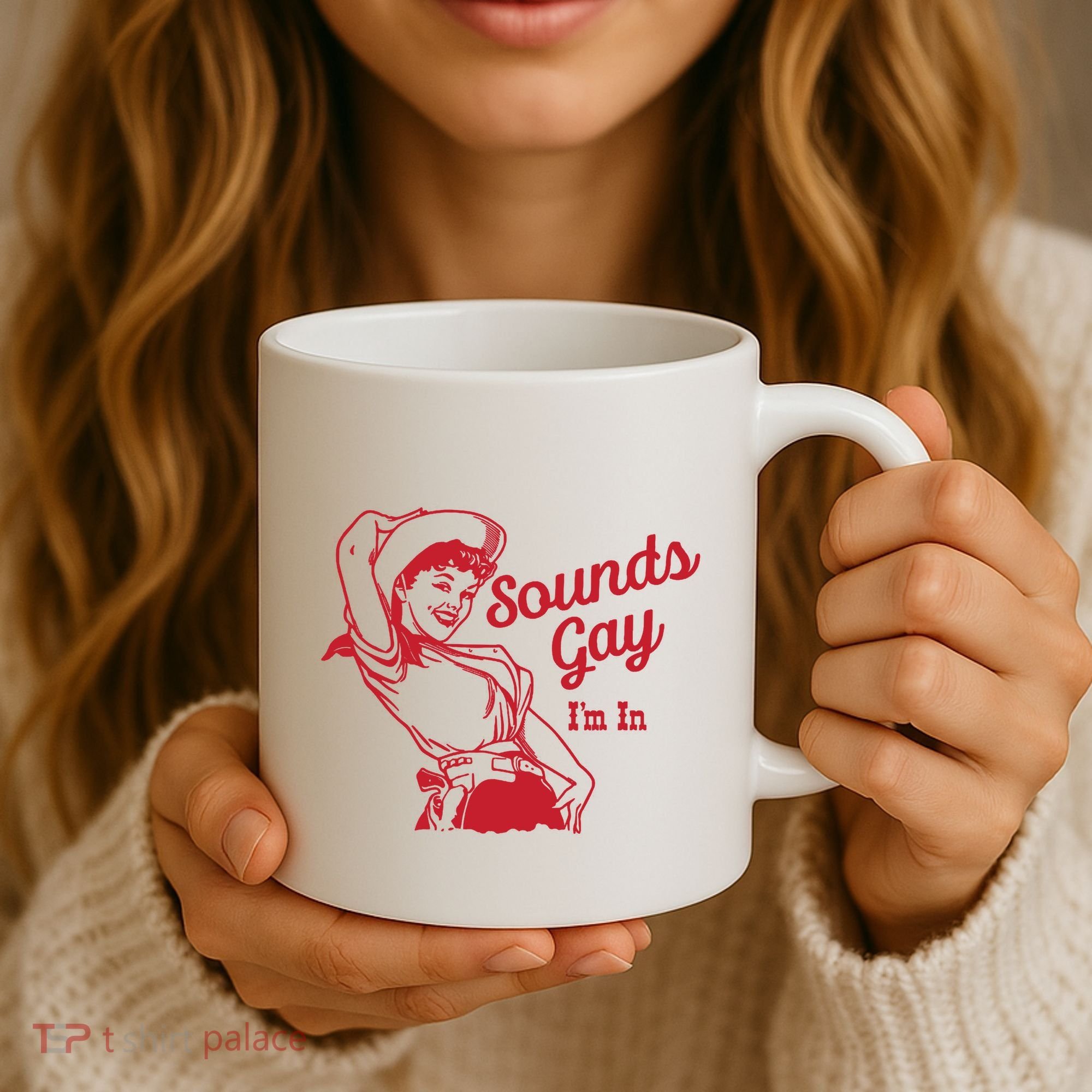 Sounds Gay IM In Retro Lgbt 80s Pride Coffee Mug