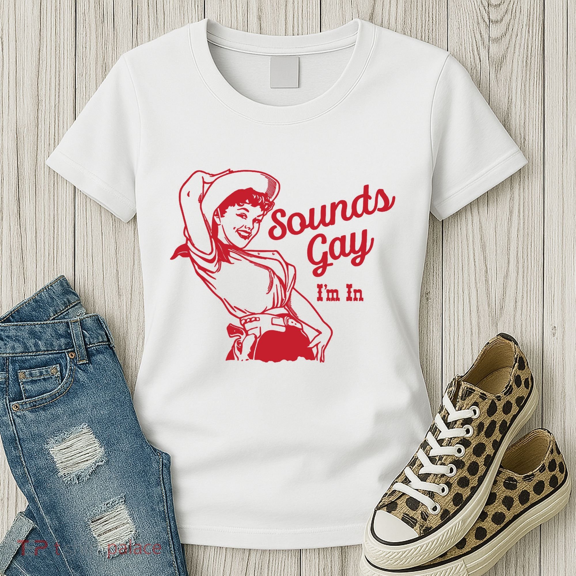 Sounds Gay IM In Retro Lgbt 80s Pride Women's T-Shirt