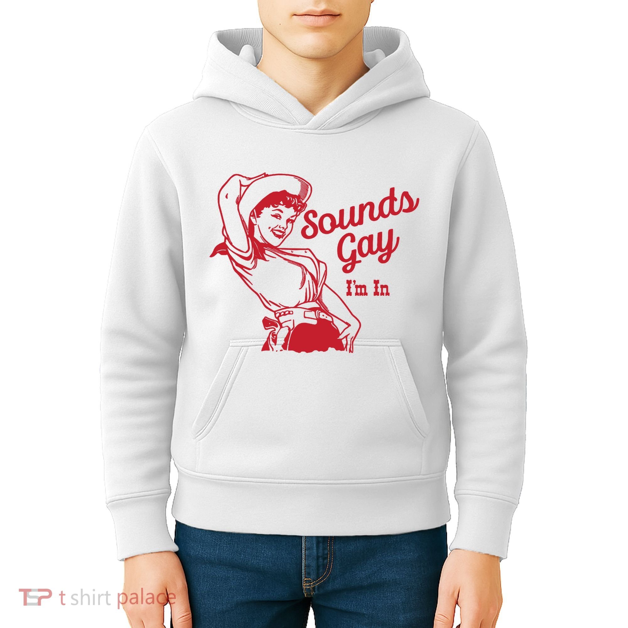 Sounds Gay IM In Retro Lgbt 80s Pride Kids Hoodie