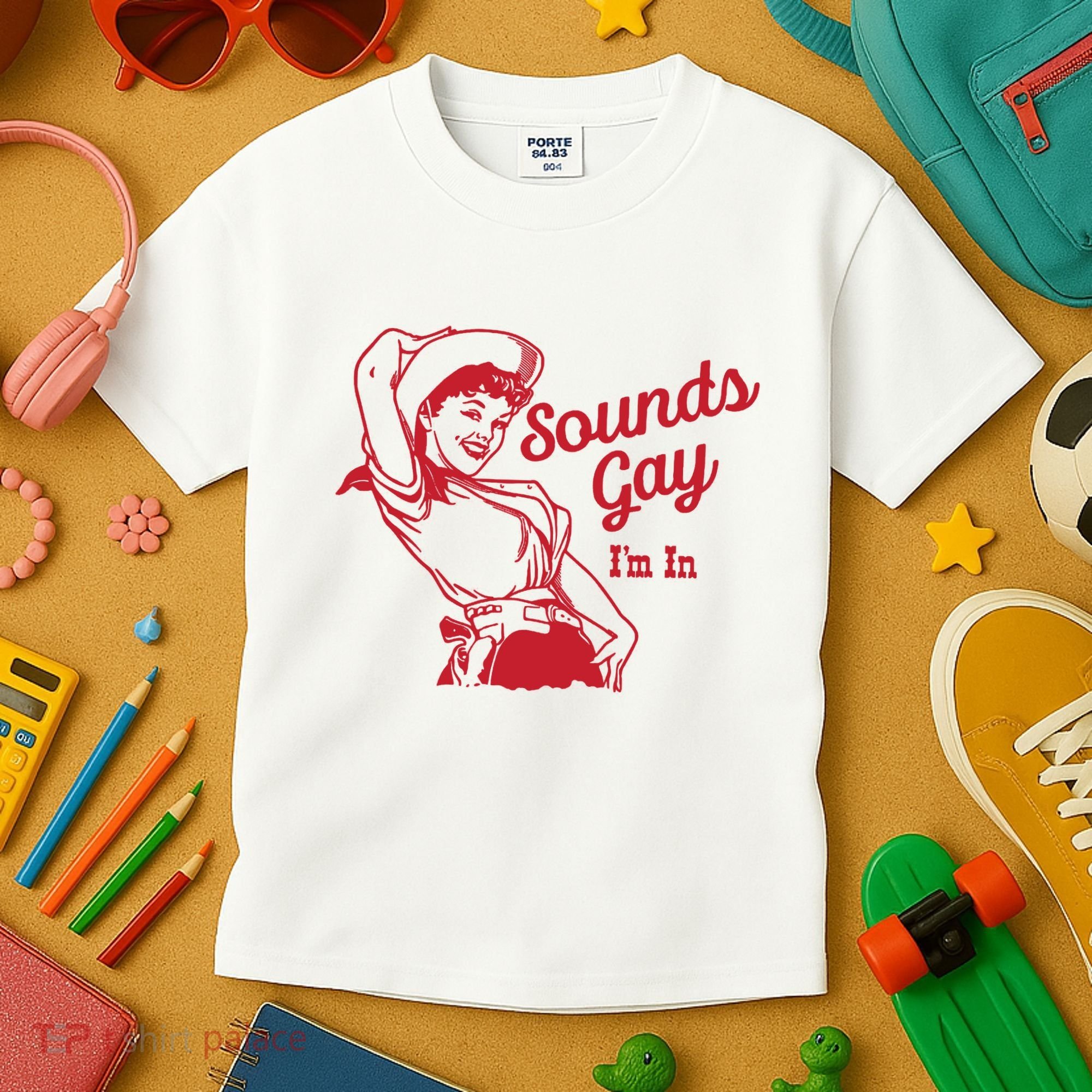 Sounds Gay IM In Retro Lgbt 80s Pride Kids T-Shirt