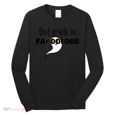 Second Grade Is Faboolous Halloween Fab Meme Pun Long Sleeve Shirt