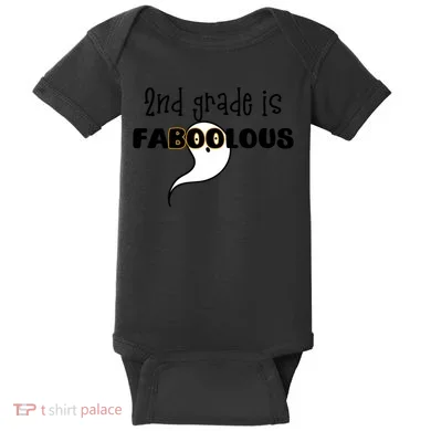 Second Grade Is Faboolous Halloween Fab Meme Pun Baby Bodysuit