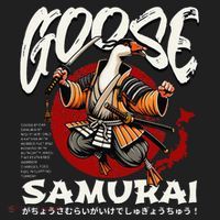 Samurai Goose Japan Bushido Oni Ronin Warrior Beanie thumb 2