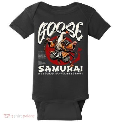 Samurai Goose Japan Bushido Oni Ronin Warrior Baby Bodysuit