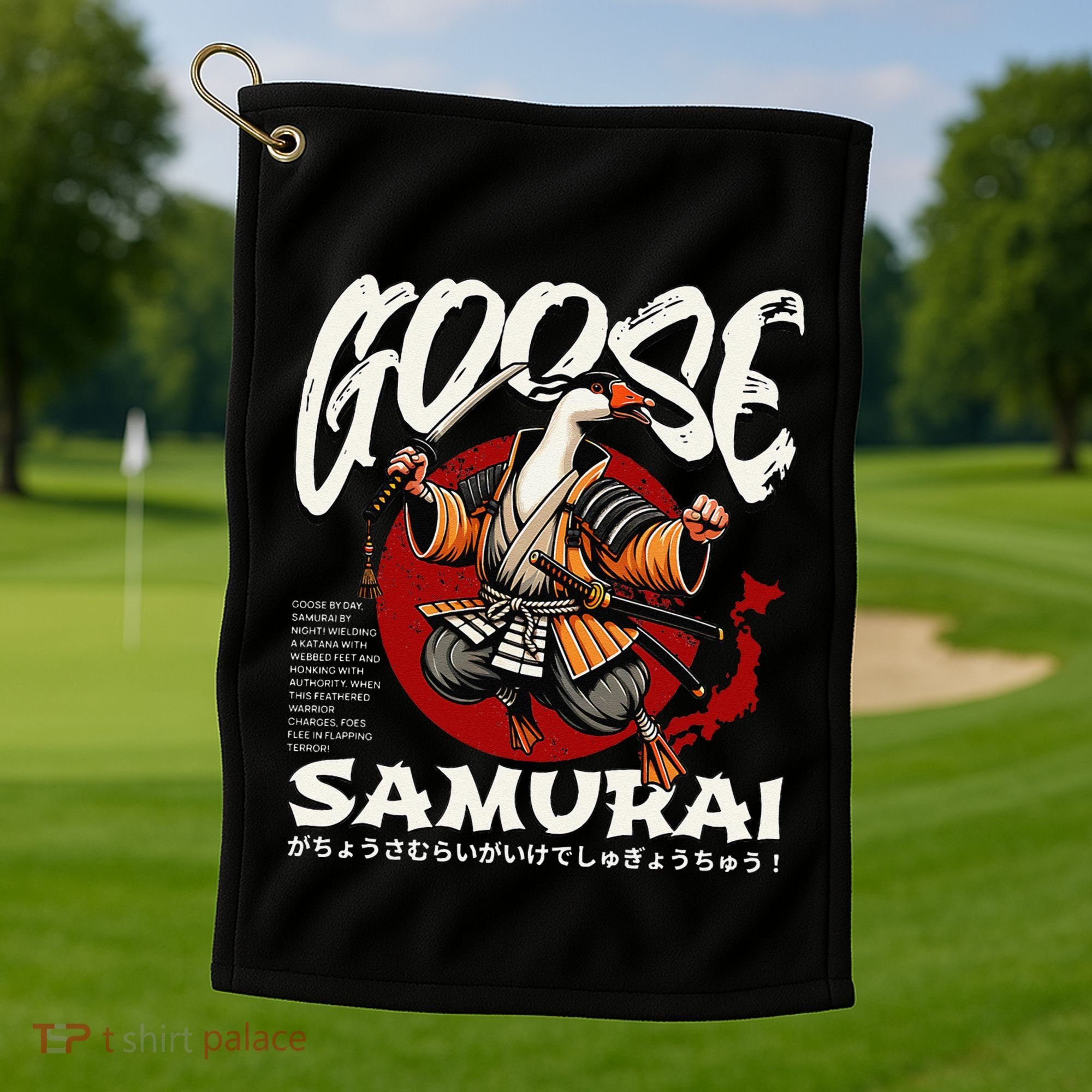 Samurai Goose Japan Bushido Oni Ronin Warrior Golf Towel