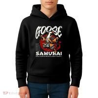 Samurai Goose Japan Bushido Oni Ronin Warrior Kids Hoodie thumb 4