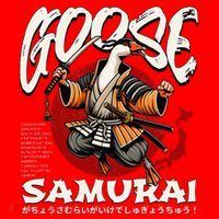 Samurai Goose Japan Bushido Oni Ronin Warrior Santa Hat thumb 1