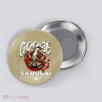 Samurai Goose Japan Bushido Oni Ronin Warrior Button thumb 0
