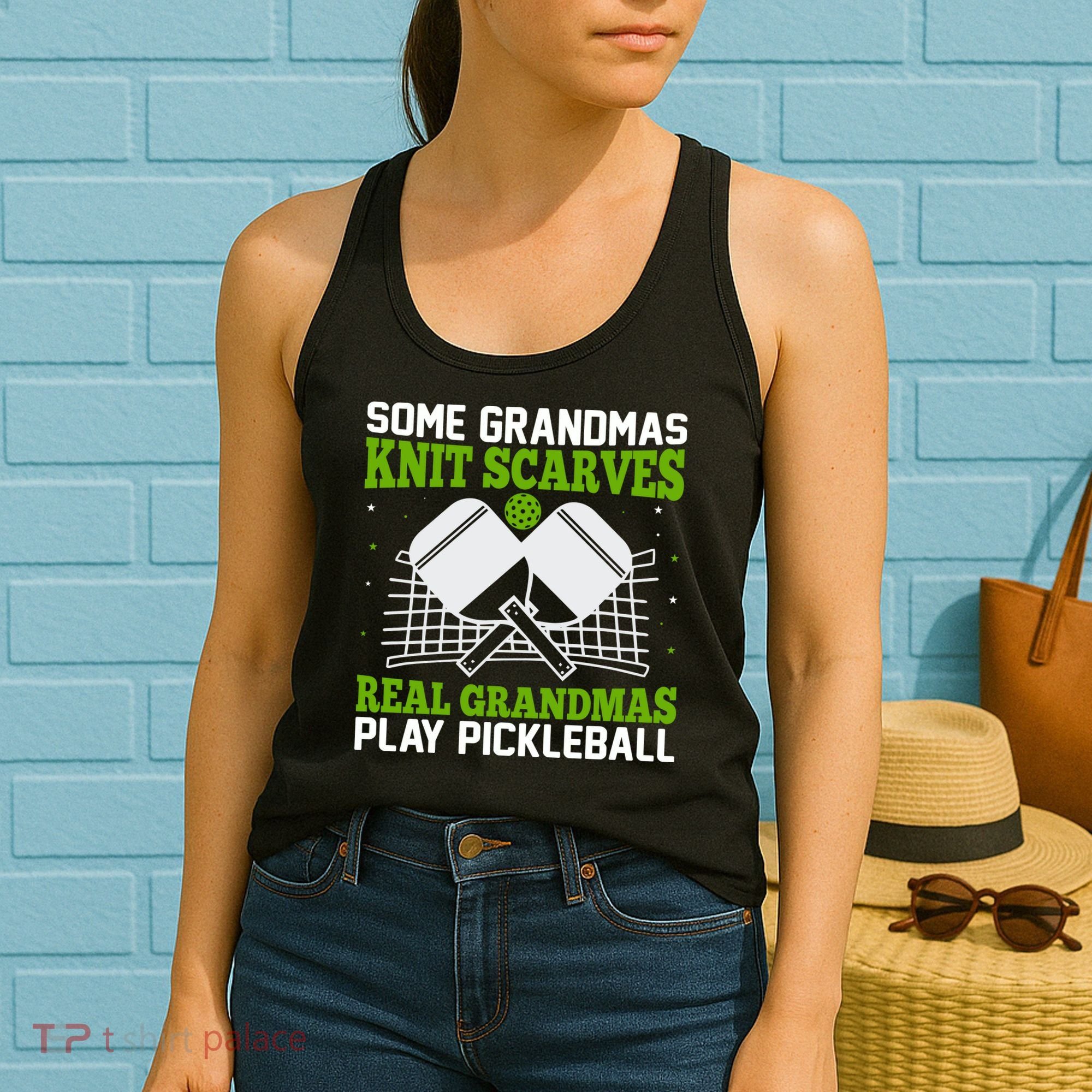 Some Grandmas Knit Scarves Real Grandmas Play Pickleball Women's Tank Top