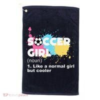 Soccer Girl Like A Normal Girl But Cooler Golf Towel thumb 0