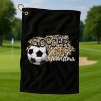 Soccer Grandma Leopard Soccer Grandma Golf Towel thumb 1
