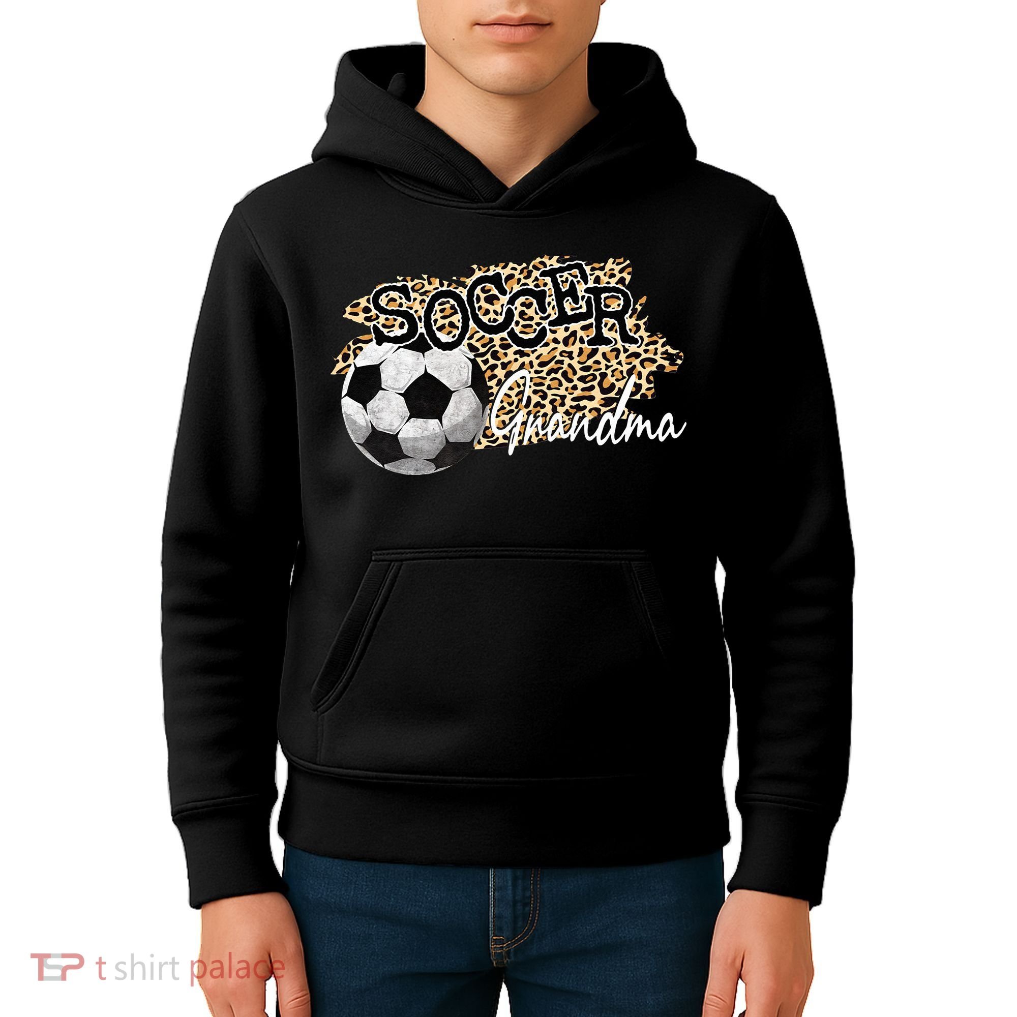 Soccer Grandma Leopard Soccer Grandma Kids Hoodie