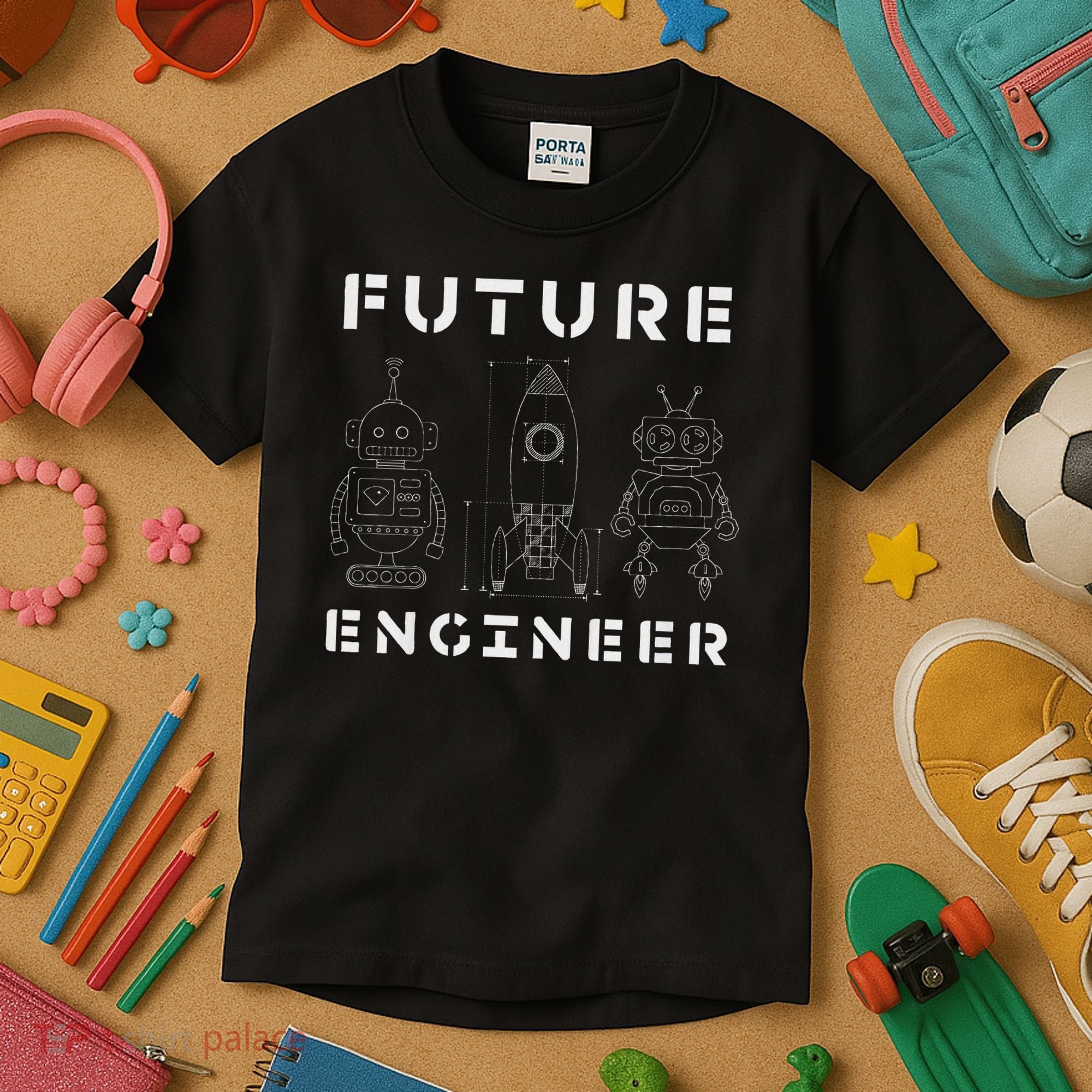 Stem Gift Love Math Physics Boys Girls Kids Future Engineer Kids T-Shirt