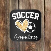 Soccer Grandma Leopard Heart Funny Mothers Day Coaster thumb 0