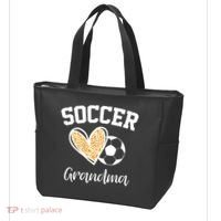 Soccer Grandma Leopard Heart Funny Mothers Day Tote Bag thumb 3