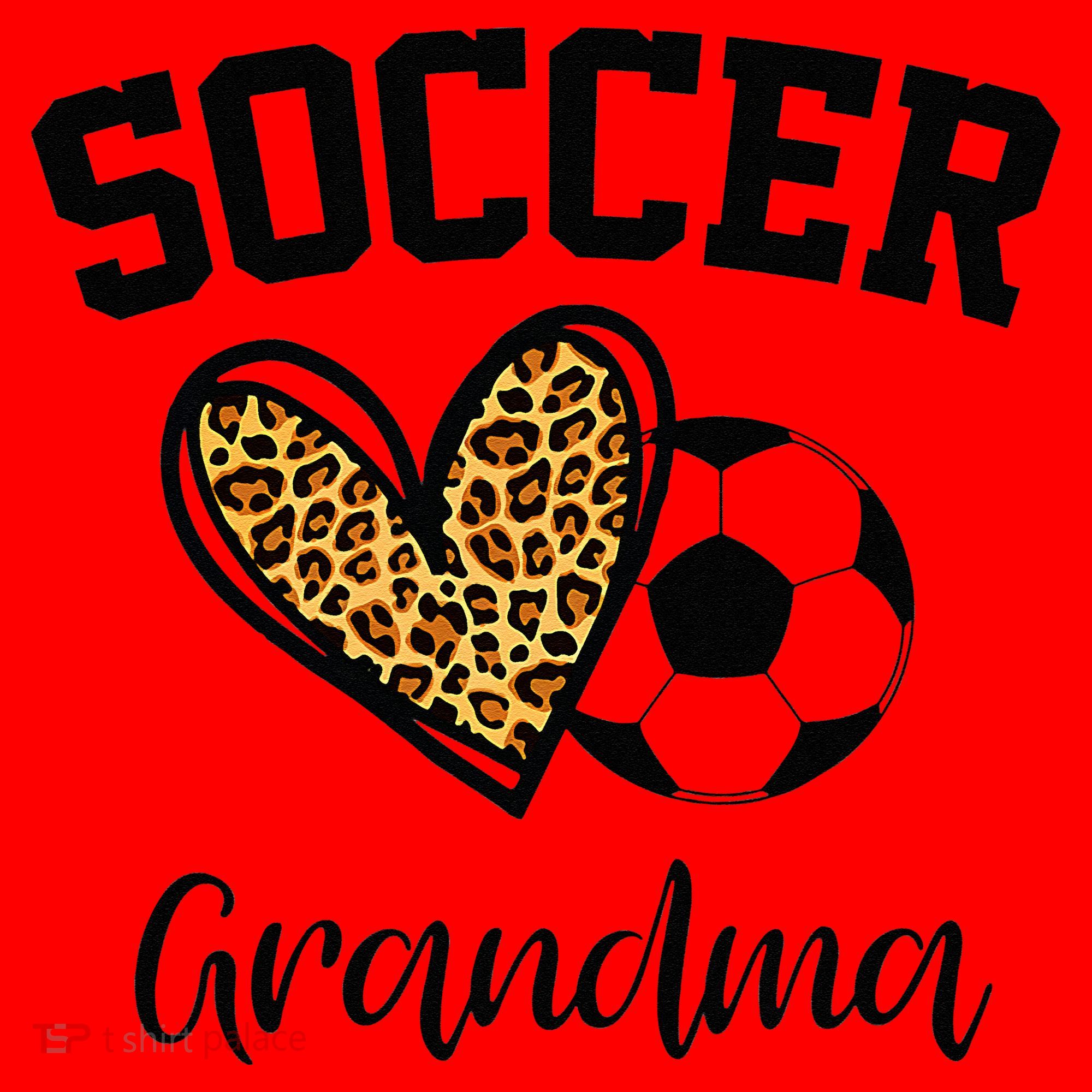 Soccer Grandma Leopard Heart Funny Mothers Day Santa Hat