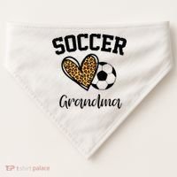 Soccer Grandma Leopard Heart Funny Mothers Day USA-Made Doggie Bandana thumb 0