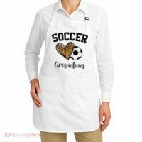 Soccer Grandma Leopard Heart Funny Mothers Day Apron thumb 2