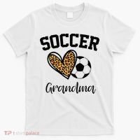 Soccer Grandma Leopard Heart Funny Mothers Day T-Shirt thumb 0