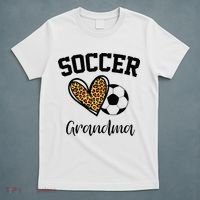 Soccer Grandma Leopard Heart Funny Mothers Day T-Shirt thumb 5