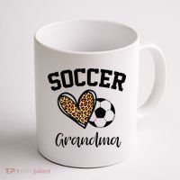 Soccer Grandma Leopard Heart Funny Mothers Day Coffee Mug thumb 1