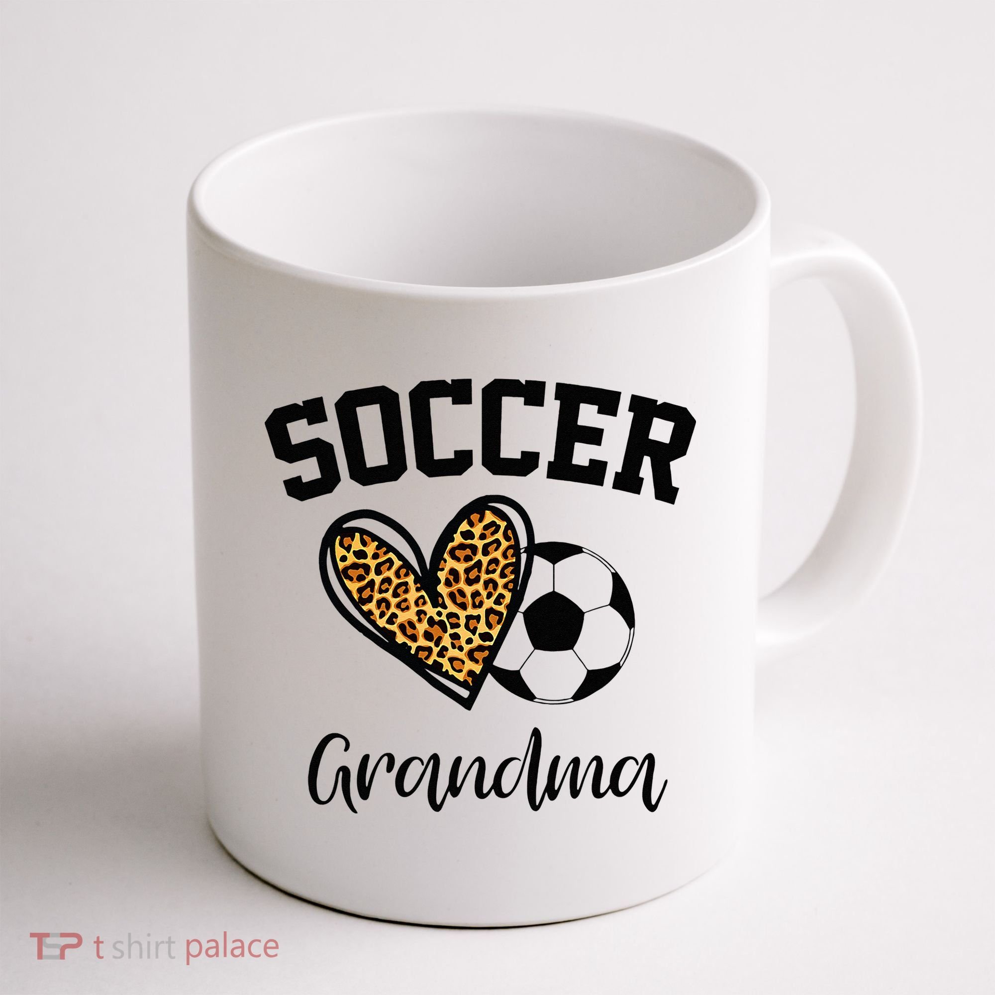 Soccer Grandma Leopard Heart Funny Mothers Day Coffee Mug
