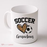 Soccer Grandma Leopard Heart Funny Mothers Day Coffee Mug thumb 0