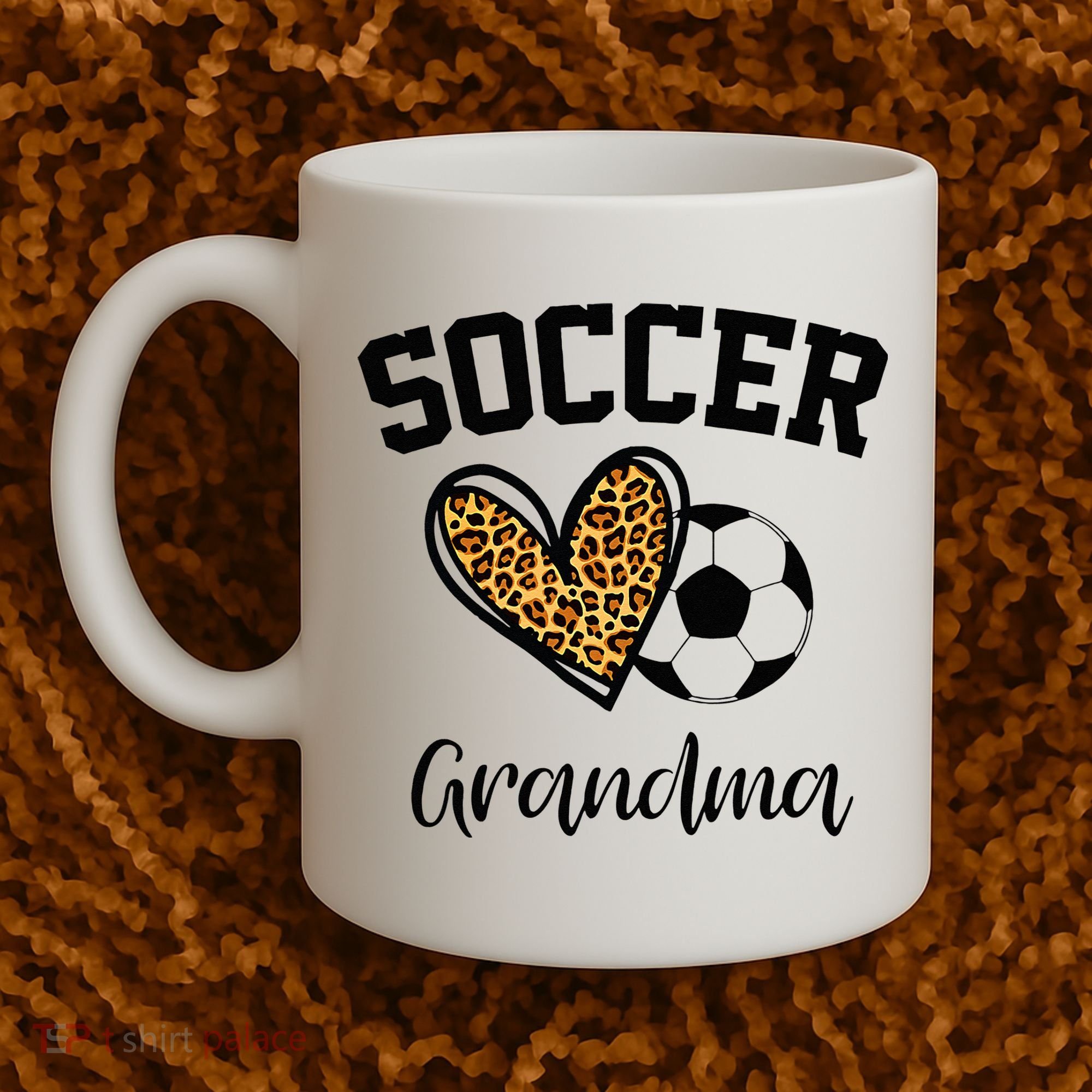 Soccer Grandma Leopard Heart Funny Mothers Day Coffee Mug