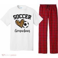 Soccer Grandma Leopard Heart Funny Mothers Day Pajama Set thumb 0
