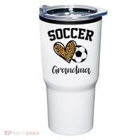 Soccer Grandma Leopard Heart Funny Mothers Day Tumbler thumb 0