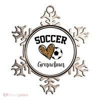 Soccer Grandma Leopard Heart Funny Mothers Day Ornament thumb 0