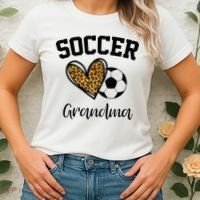Soccer Grandma Leopard Heart Funny Mothers Day Women's T-Shirt thumb 2