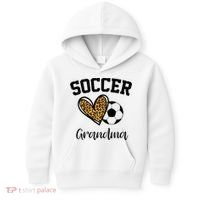 Soccer Grandma Leopard Heart Funny Mothers Day Kids Hoodie thumb 0