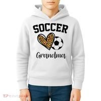 Soccer Grandma Leopard Heart Funny Mothers Day Kids Hoodie thumb 4