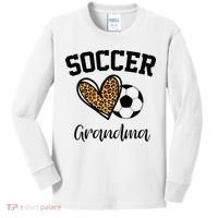Soccer Grandma Leopard Heart Funny Mothers Day Kids Long Sleeve Shirt thumb 0