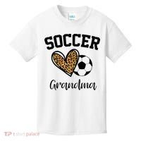 Soccer Grandma Leopard Heart Funny Mothers Day Kids T-Shirt thumb 0