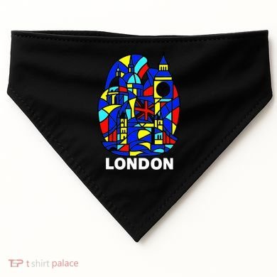 Stained Glass London Landmarks USA-Made Doggie Bandana
