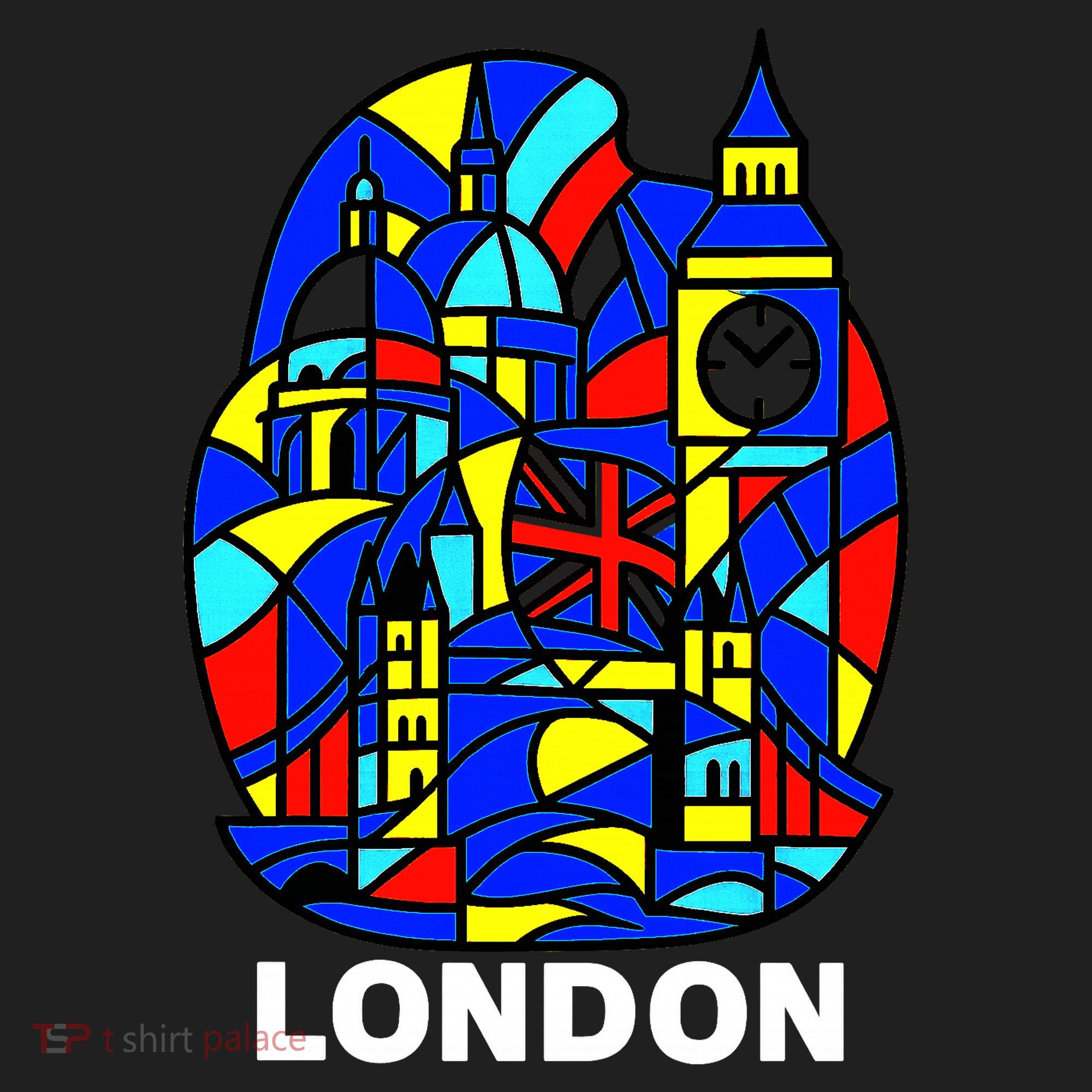 Stained Glass London Landmarks Golf Towel