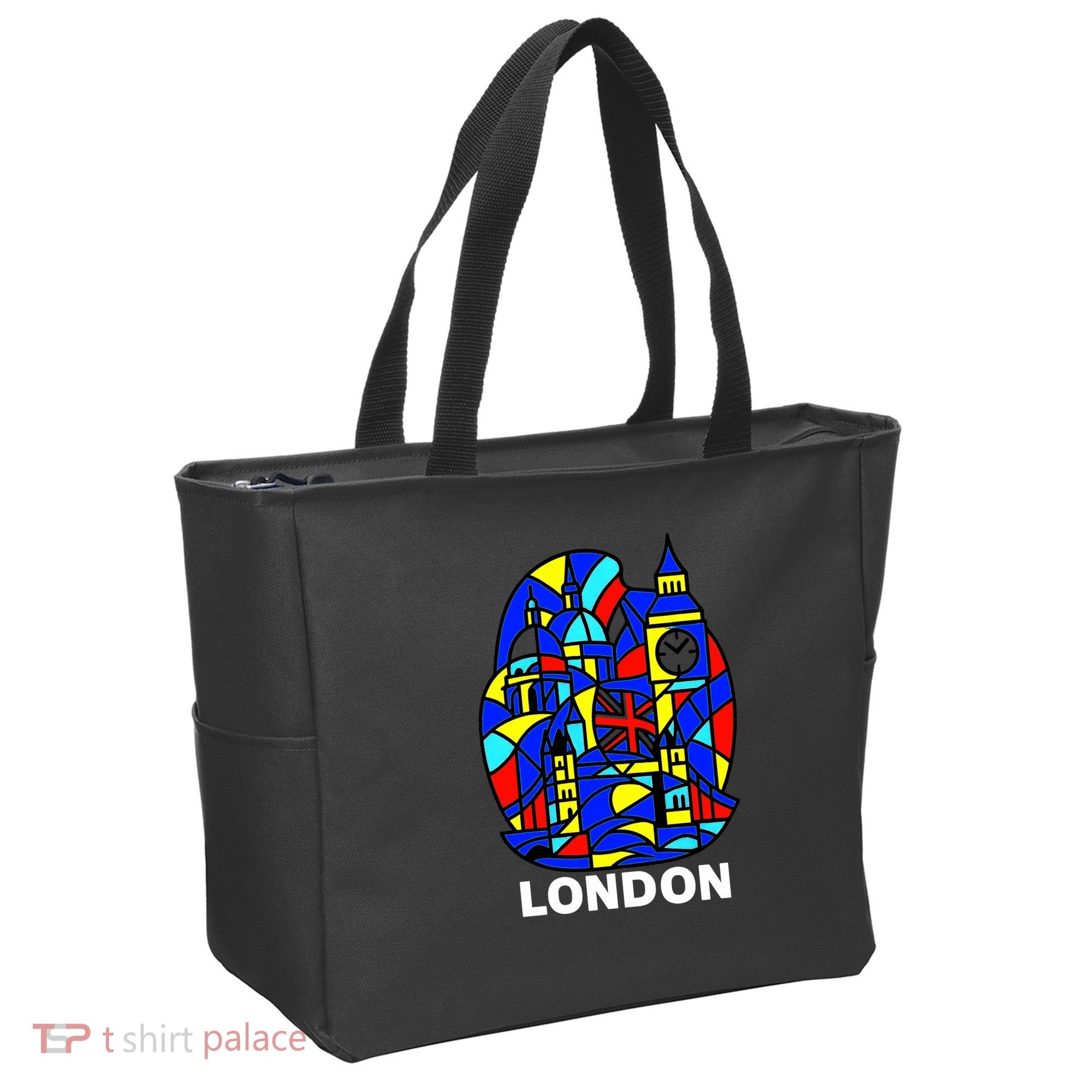 Stained Glass London Landmarks Tote Bag