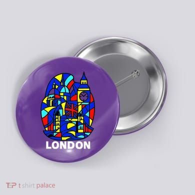 Stained Glass London Landmarks Button