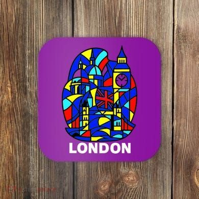 Stained Glass London Landmarks Coaster