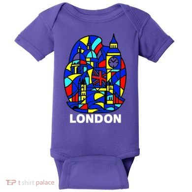 Stained Glass London Landmarks Baby Bodysuit