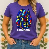 Stained Glass London Landmarks Women's T-Shirt thumb 2