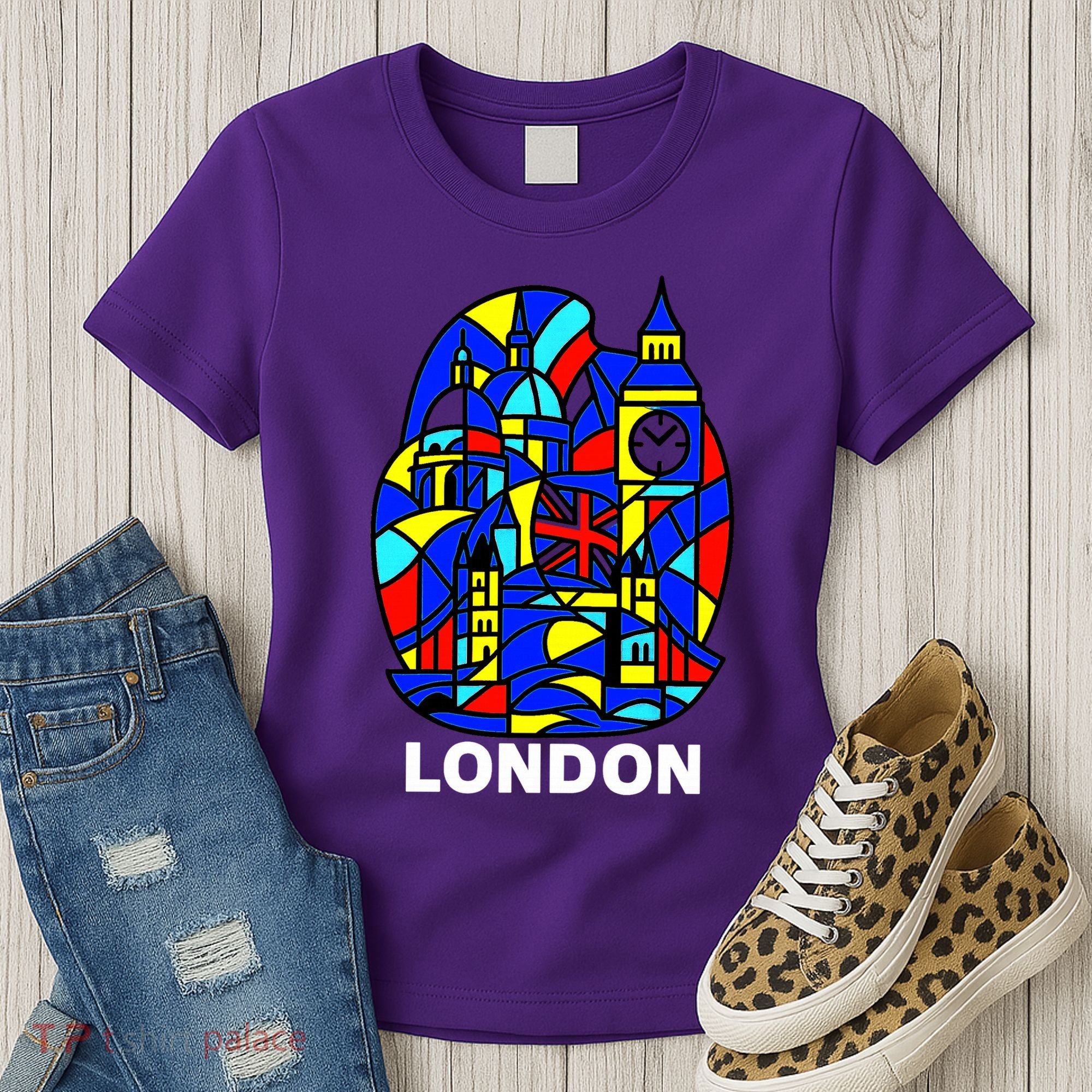 Stained Glass London Landmarks Women's T-Shirt