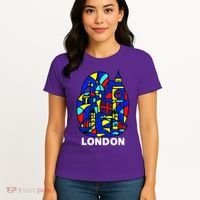 Stained Glass London Landmarks Women's T-Shirt thumb 4