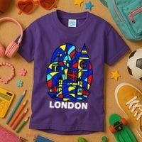 Stained Glass London Landmarks Kids T-Shirt thumb 3