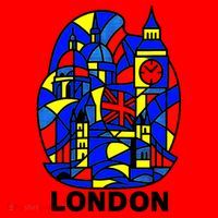 Stained Glass London Landmarks Santa Hat thumb 1